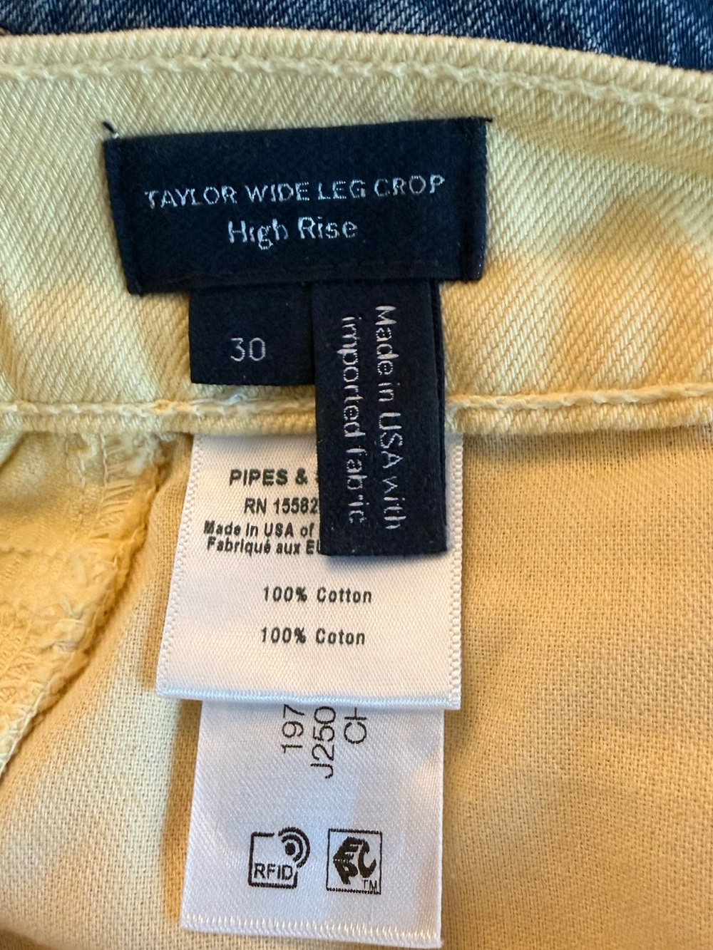 Veronica Beard Taylor Cropped High-Rise Wide Jeans in Camomile Size 30/10 - Picture 9 of 10